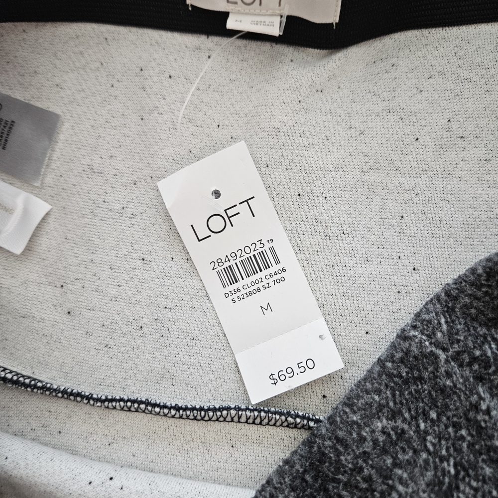 NWT LOFT Charcoal Midi Skirt SZ M - Picture 3 of 3